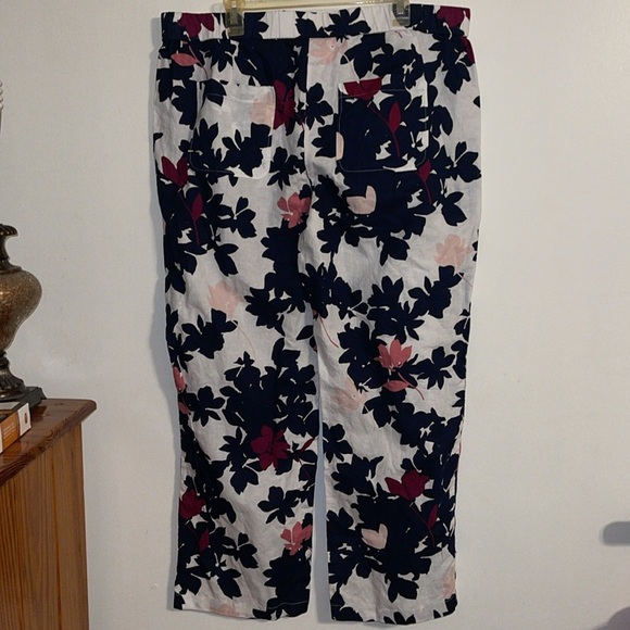 🌹NWT:Liz Claiborne Linen Blend Floral Print Pants - Picture 5 of 8